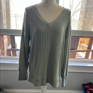 V-Neck Ribbed Sweater